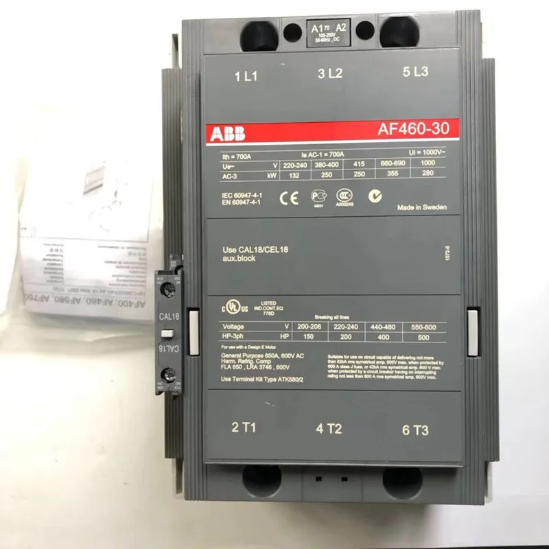 

ABB 3-ploe contactors AF series AC/DC operated 1NC+1NO 460A 250kw AF460-30-11-68 AF460-30-11-68 AF460-30-11-70 AF460-30-11-71