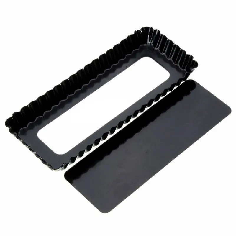 New Rectangle Fluted Pie Tart Pan Mold Baking Removable Bottom Nonstick Quiche Tool