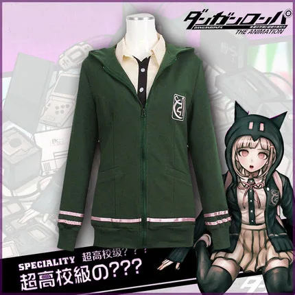 Anime gra Super DanganRonpa 2 przebranie na karnawał Nanami ChiaKi przebranie na karnawał płaszcz kostiumowy kurtka koszula spódnica komplet kostium na Halloween