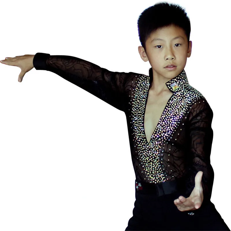 Hot Sale Latin Dance Competition Costumes Kids Boys Latin Ballroom Dance Dress Suit Performance Clothing