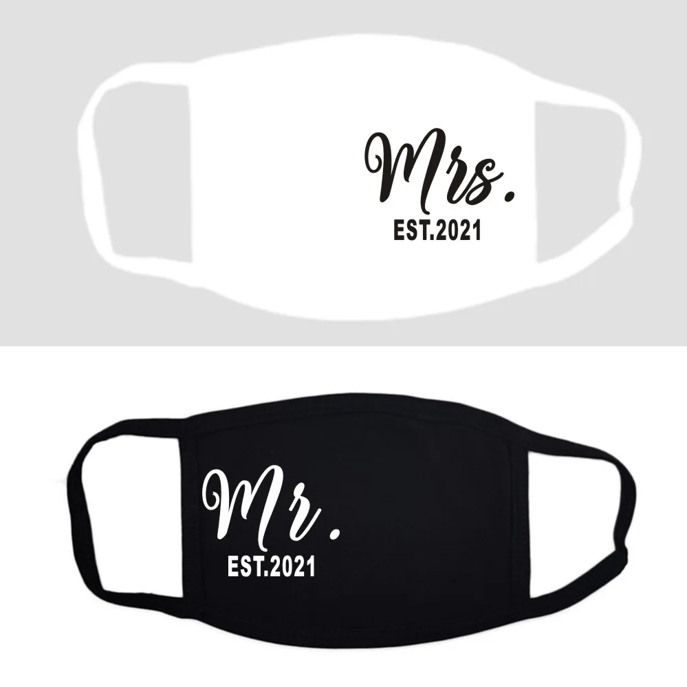 Gepersonaliseerde Mr En Mrs Wedding Maskers Met Datum Bruid En Bruidegom Custom Gezicht Maskers Bruiloft Gast Paar Maskers Wasbaar Maskers