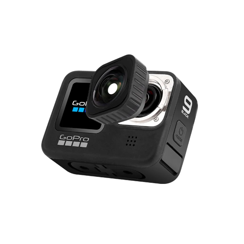 Para gopro hero 9 10 acessórios pretos lente máxima mod ultra-amplo ângulo de 155 graus lente 5m à prova dwaterproof água para go pro hero 9 10 preto