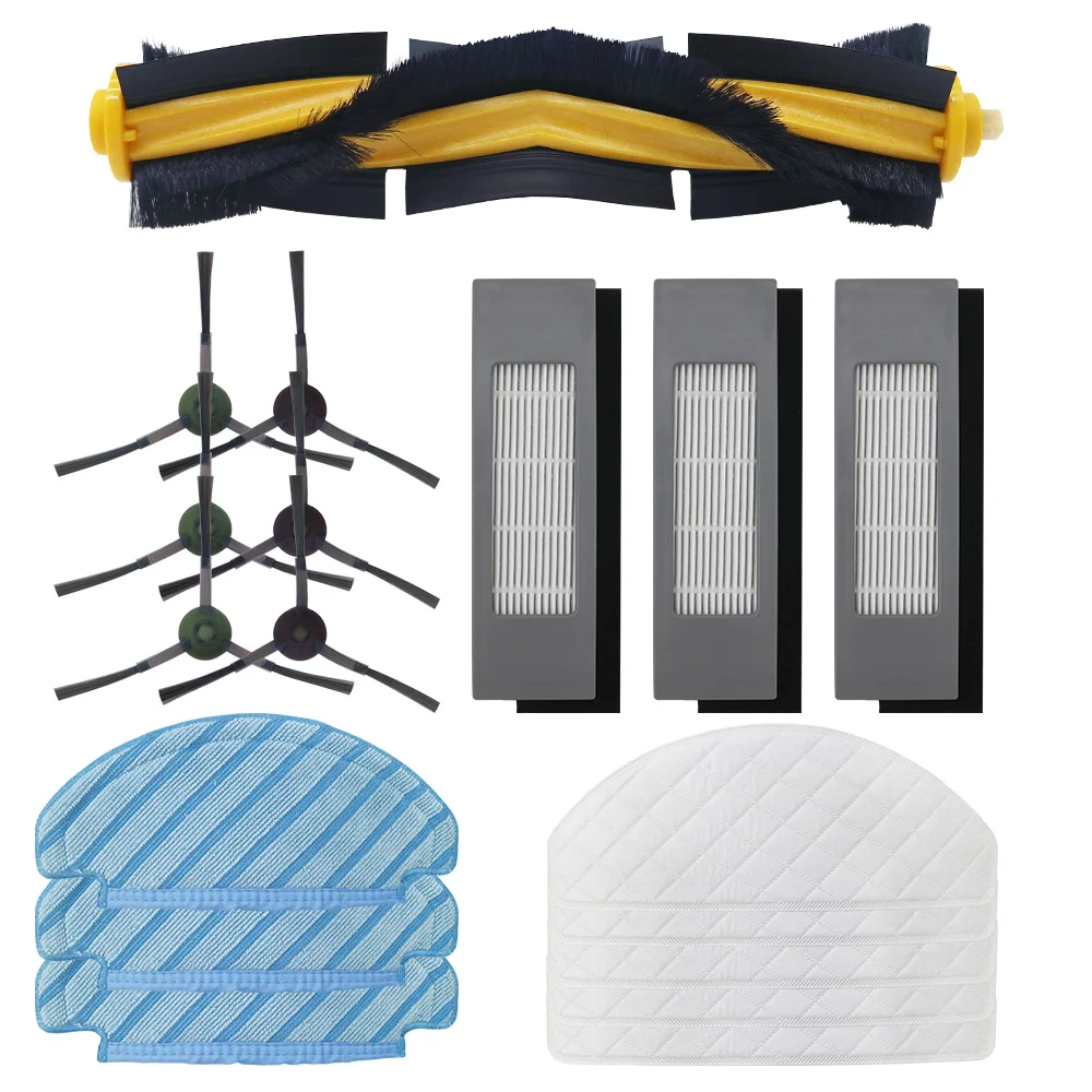 Juego de paño de mopa con Cepillo Lateral de filtro para Ecovacs Deebot Ozmo T8, piezas de repuesto para aspiradora, accesorios para el hogar