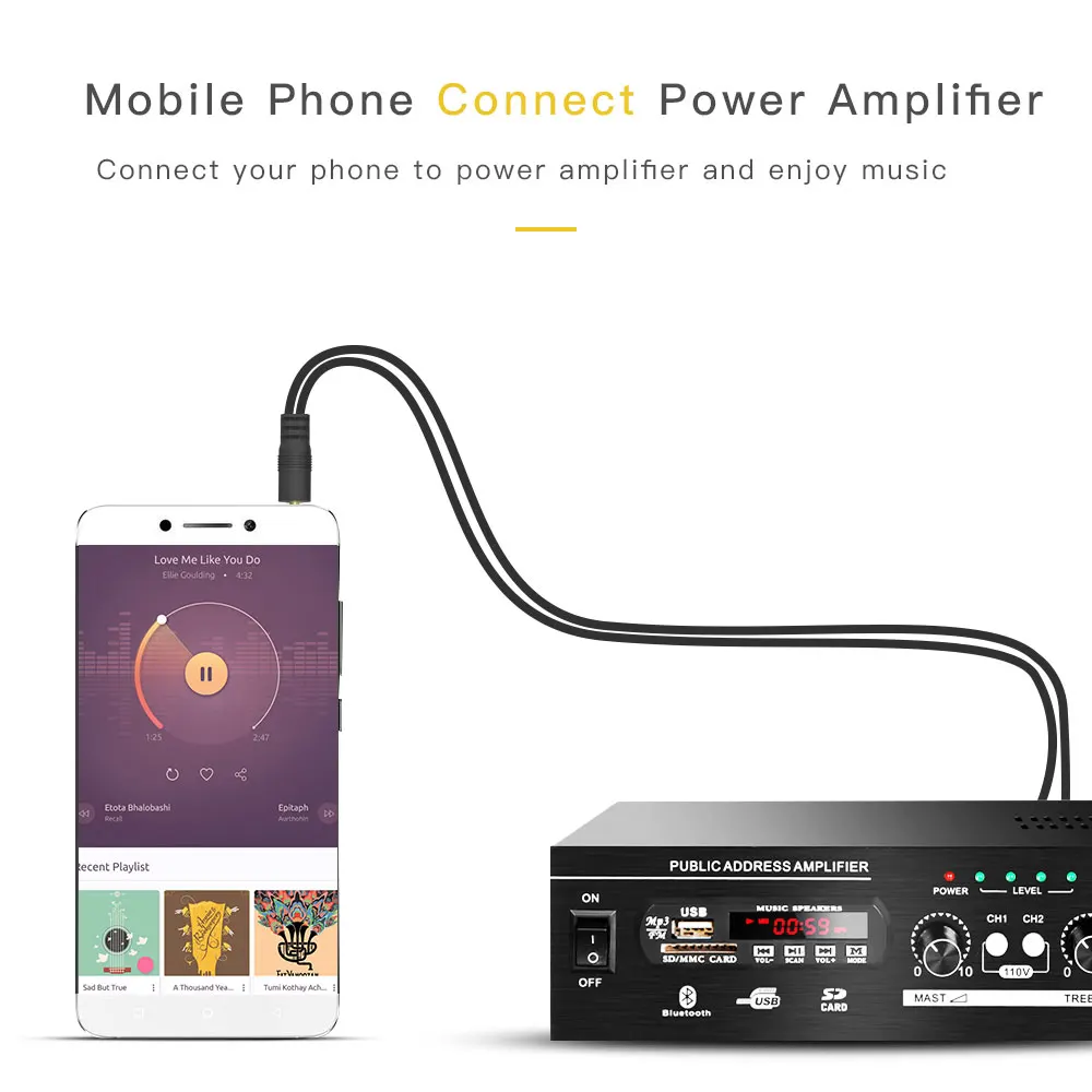 Đầu Cắm 3.5Mm Mạ Vàng Jack 2RCA Nam Stereo Cáp Chia Âm Thanh Cho Điện Thoại Di Động Máy Tính Bảng Âm Thanh loa Tivi Âm Thanh AUX Dòng