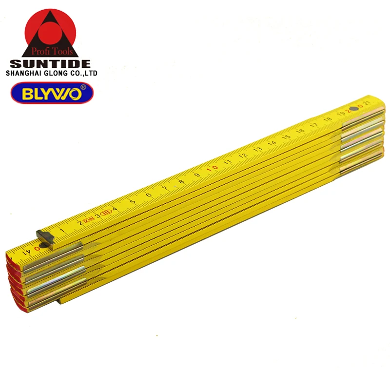 Foldable Ruler portable wooden ruler Yellow Folding Ruler 2 metre carpenter ruler woodworking measurement ruler