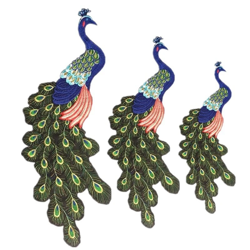 1 Pcs Animal Birds Stickers for Clothes Colors Peacock Patches Clothing DIY Badges T-shirts Appliques 3D Diy Coat Jeans Decor