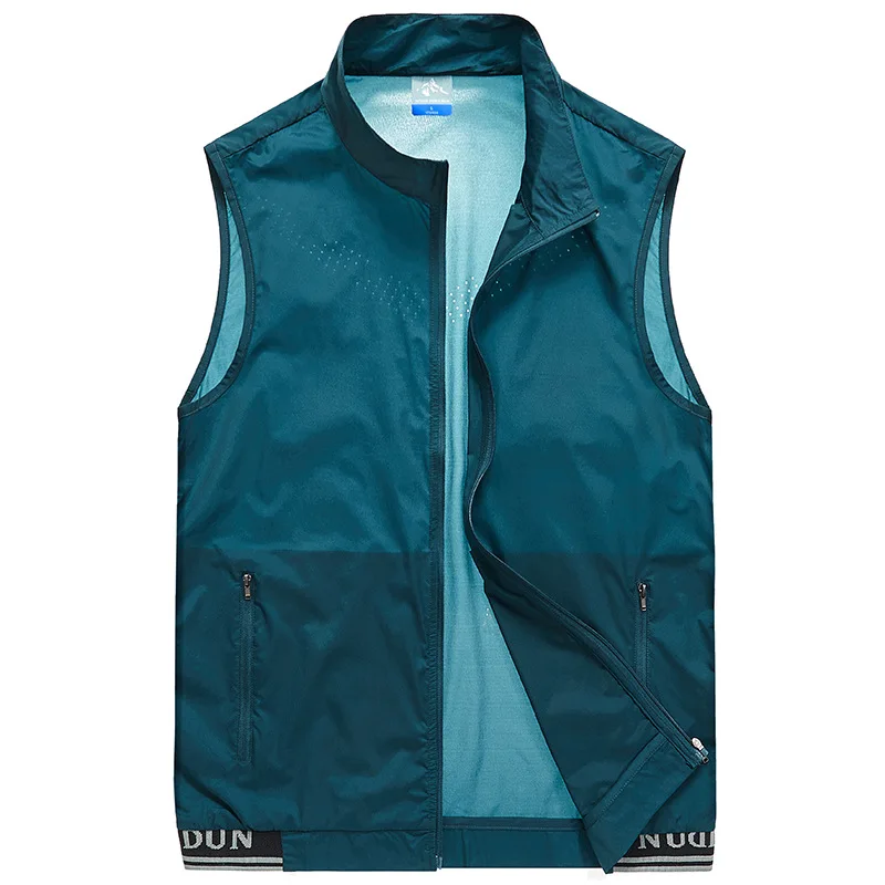Mens Waistcoats Men\'s Summer Sleeveless Ultra-thin Waistcoat Vest Fashion Breathable Outerwear Casual Sunscreen Vest Jacket Male