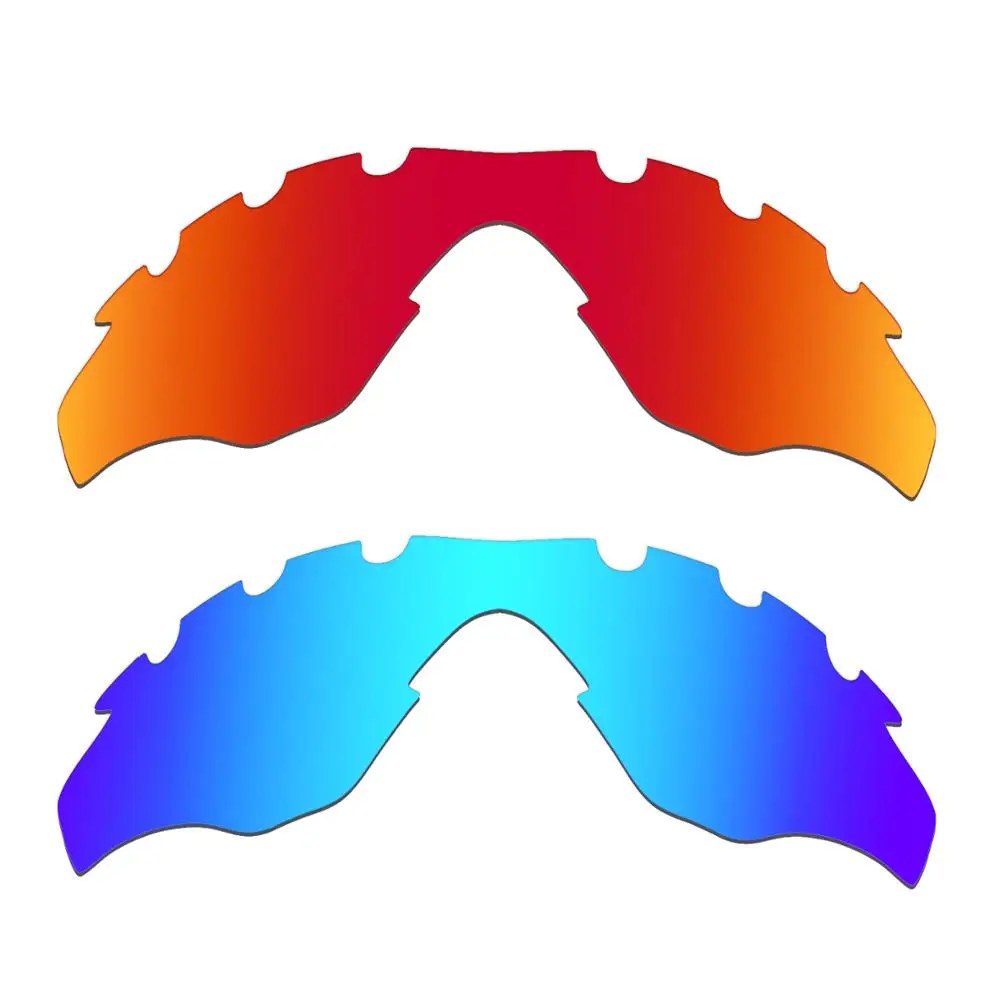 

HKUCO For M2-Vented Sunglasses Replacement Polarized Lenses 2 Pairs - Red & Blue