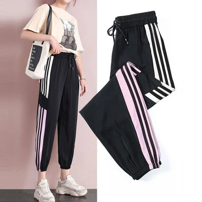 Summer Harem Pants Running Exercise Pants Dance Female Side Lines Sweatpants Sports Women Trousers Fitness Loose Harem Pants