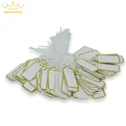 100Pcs/50Pcs Sieraden Geregen Prijzen Prijs Tags Met String Gold Merchandise Doek Label Prijs Label