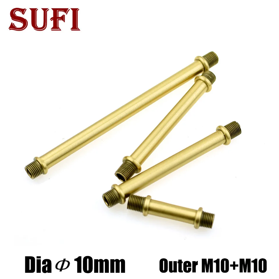 2pcs Dia10mm Full Brass Dental Hollow Tube Outer Tooth M10 Hollow Straight Tube For Table Lamp Pendant Lamp Connecting Tube