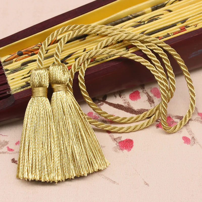 5pcs/Pack 54cm Color Polyester Ice Silk Long Tassel Trim DIY Craft Curtains Hang Rope Fringe Trim Ornaments Clothes Accessories