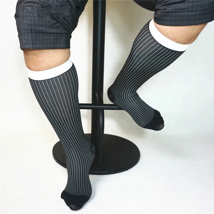 

Tube Socks Male Dress Socks Gifts For Men Sheer Socks Exotic Formal Wear Suit Men Sexy Gay Transparent Stripe Business TNT Socks