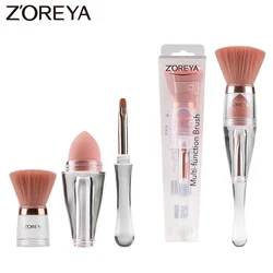 Zoreya-トラベルメイクブラシ,3in 1,多目的,メイクブラシ,チーク,パウダー,アイシャドウ,化粧品用