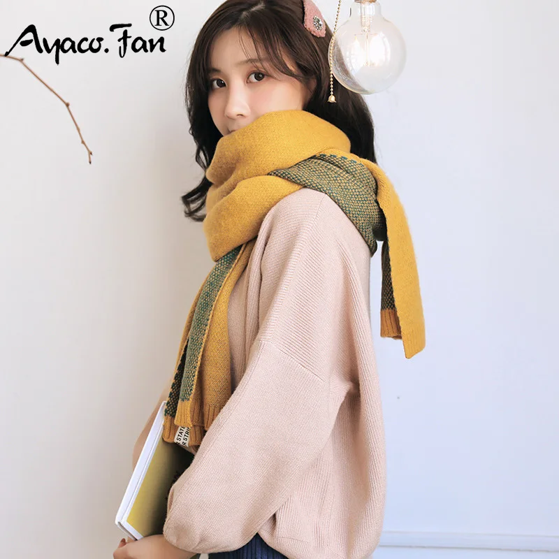 2019 Winter Scarf for Women New Knitted Cashmere Scarves Cute Little Pineapple Girls Autumn Female Shawl Wrap Warmer Lady Scarf