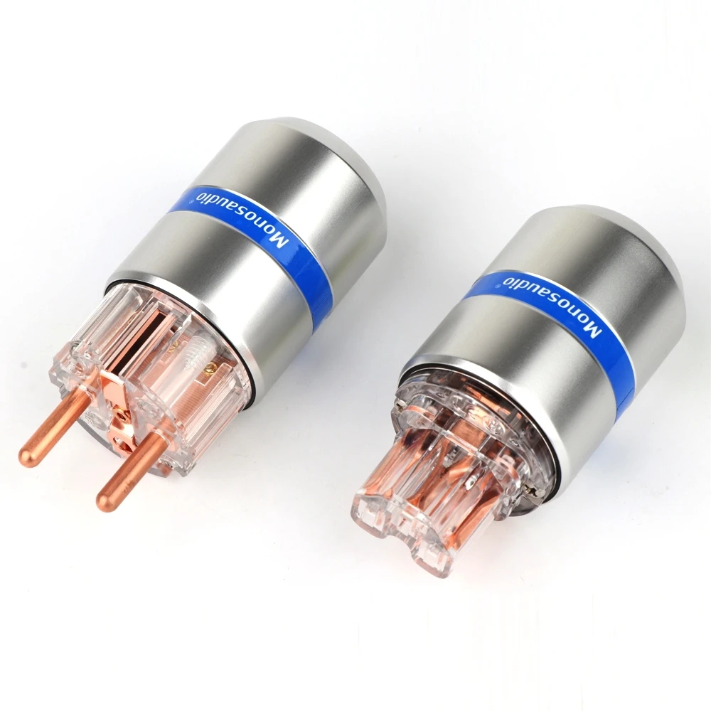 Monosaudio E107/F107 Netzstecker aus reinem Kupfer, EU-Schuko-Netzstecker + IEC-Buchsenstecker – Detail 5