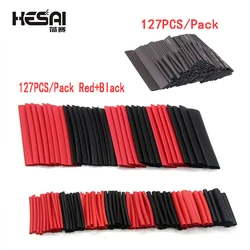 127PCS/Lot Black Red 2/2.5/3.5/5/7/10/13mm internal diameter Heatshrink Tubing Tube Sleeving Wrap Wire DIY Connector Repair