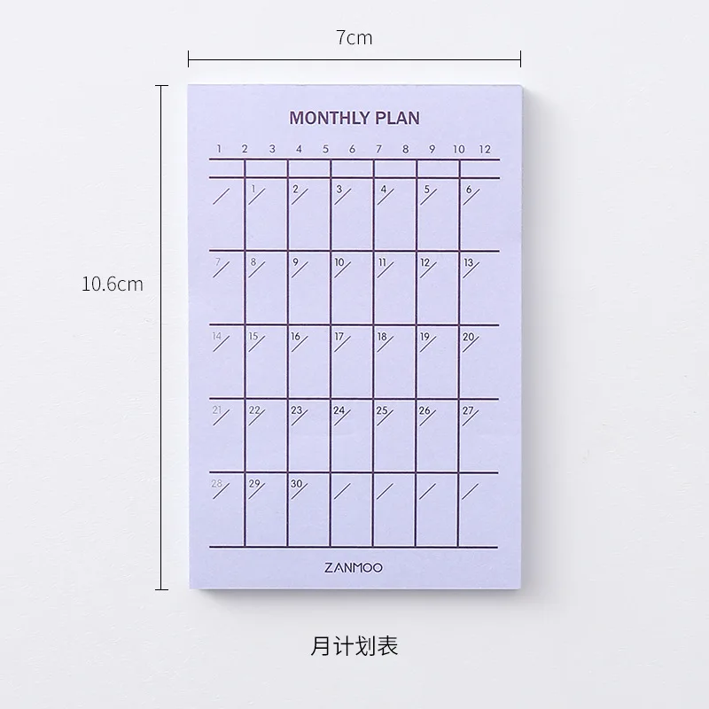 Not Sticky Memo Pads Simple Plan Student Daily Notebook Time Management Learning Label Clocking Schedule Week Planner Office Tag