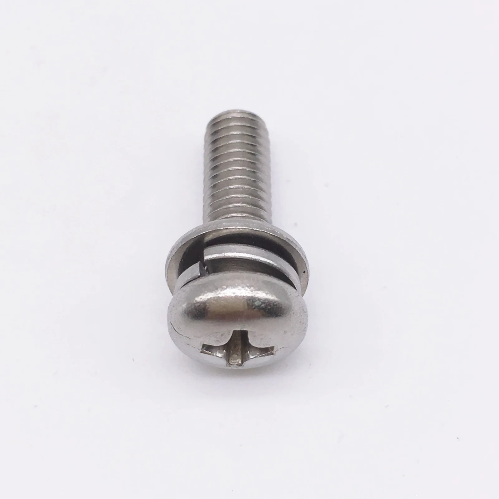 Wkooa M5 SEMS Machine Screw Phillips Driver Pan Head With Plain And Spring Washers Attached