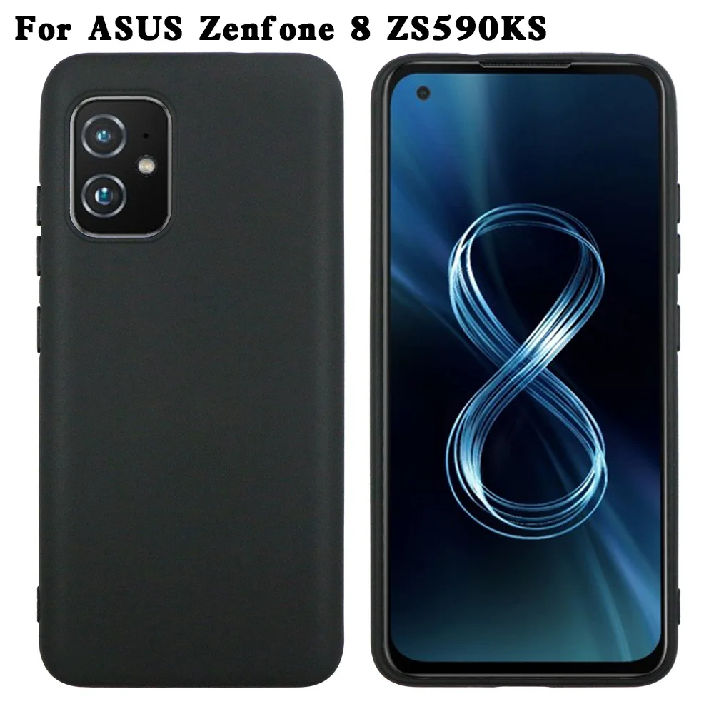 Case for Zenfone 8 ZS590KS Black Matte Anti-Slip Shockproof Soft TPU Transparent Clear Cover For ASUS Zenfone 8 Flip ZS672KS