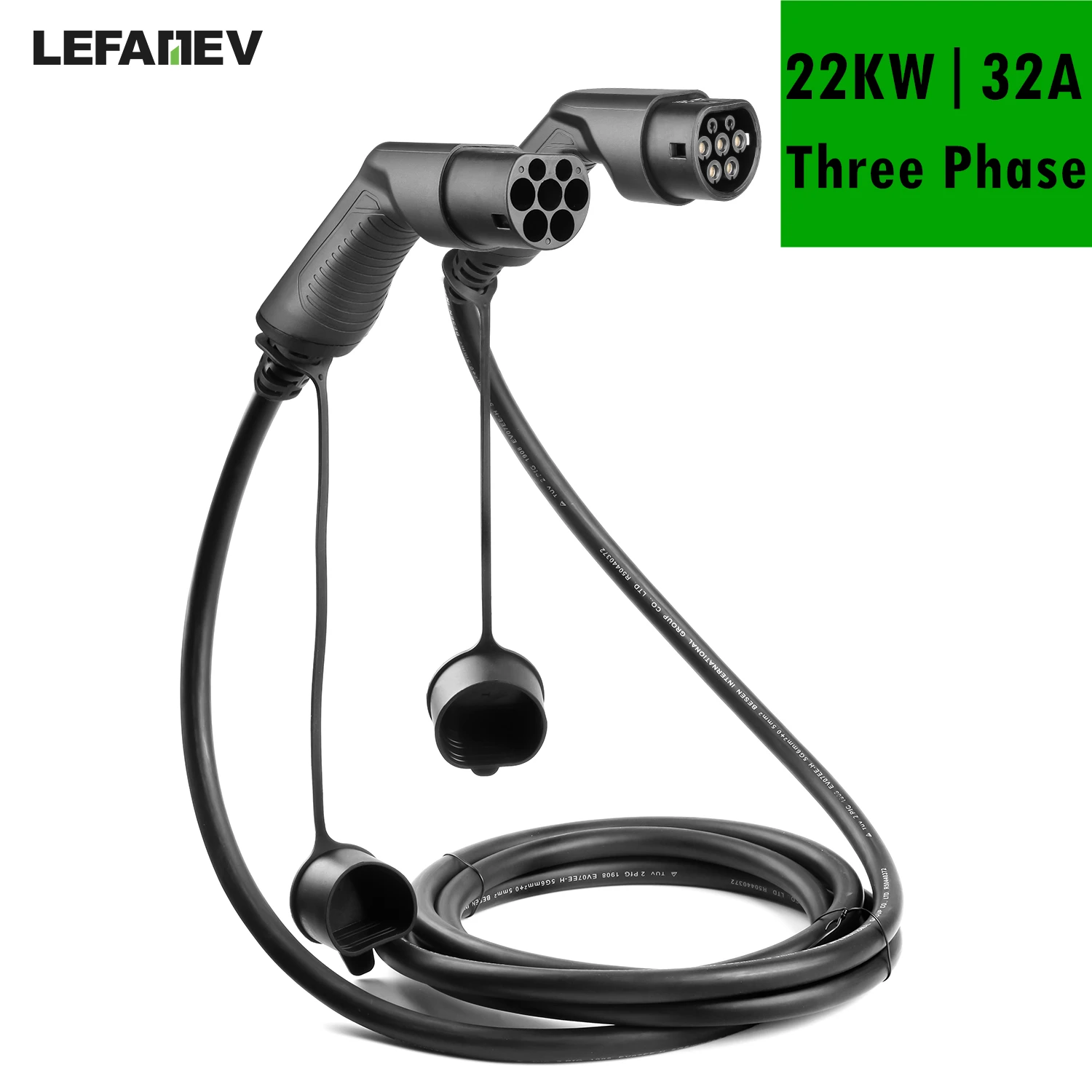 EV Charging Cable 32A 22KW Three Phase Electric Vehicle Cord for Car Charger Station Type 2 EVSE Female to Male Plug IEC 62196