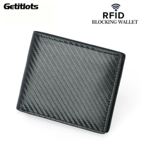 New RFID Blocking Wallets Men's Carbon Fiber Wallet 3D Waterproof Card Wallet Bifold Card Holder RFID Minimalist Bifold Purse