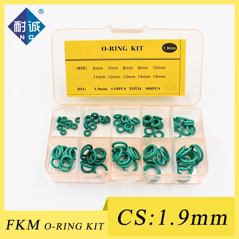 

Thickness 1.9mm green rubber ring FKM O ring seal FKM seal O-ring ordering kit classification kit