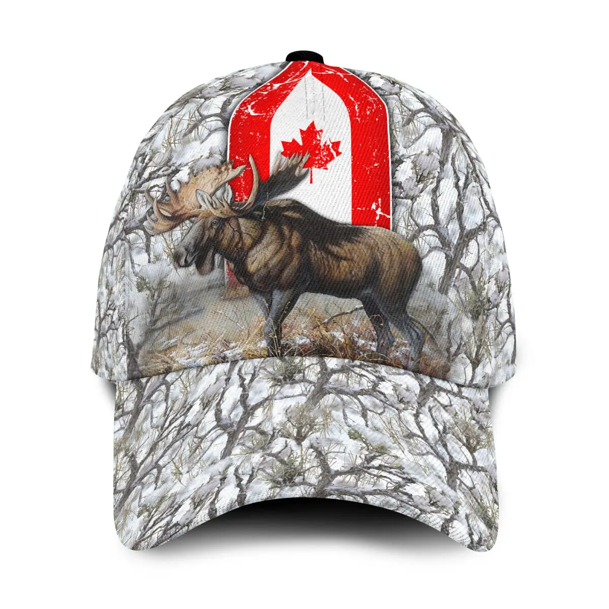 Moose Hunting Camo Skull Multicolor All Over Printed Snapback Hat Unisex Adult Hip Hop Headwear Outdoor Sun Visor Baseball Cap