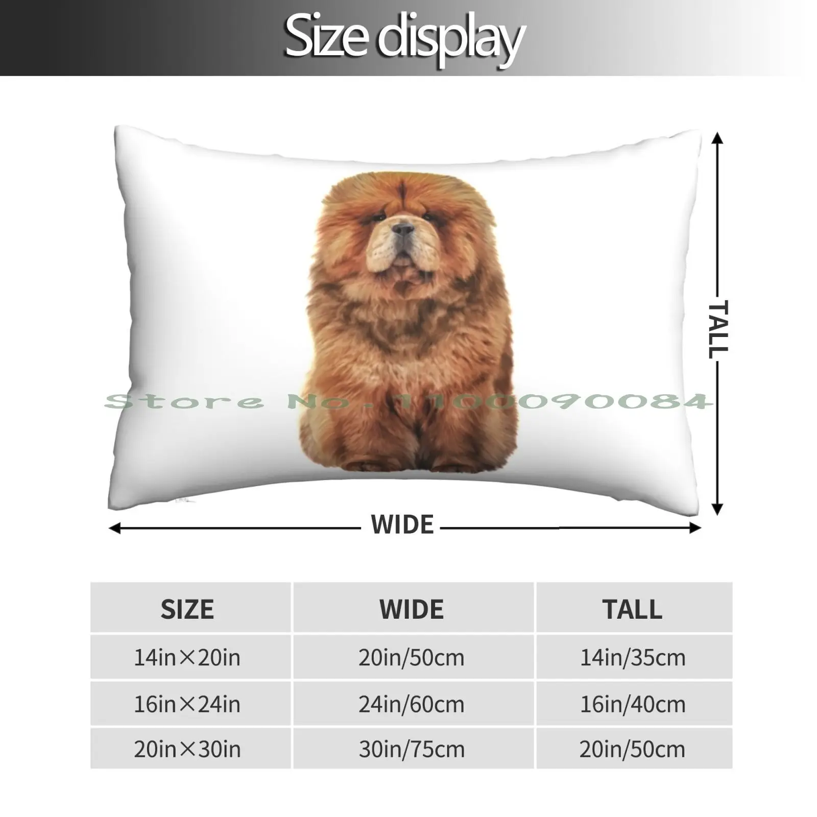 Drawing Dog Chow Chow Pillow Case 20x30 50*75 Sofa Bedroom Doggy Pet Animals Fauna Nature Canine Breed Portrait Graphics Hand