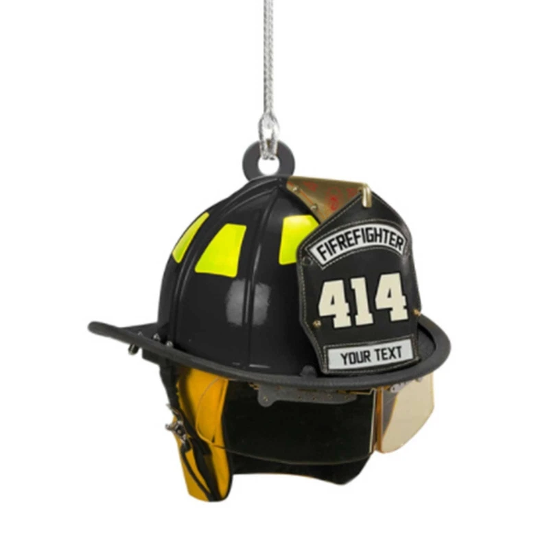 Helmet Fireman Accessories Pendant Purse Decor Keyring for Teens Boys Girls K0AF