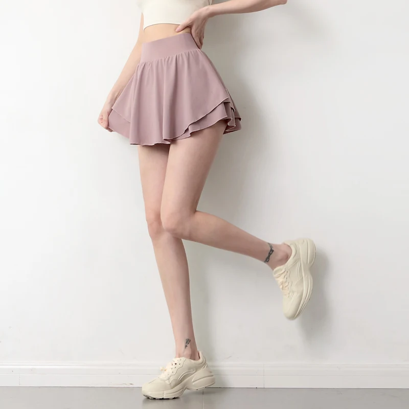 Soft Sports Shorts Women Running Training Fitness Skirt Quick-dry Yoga Pants Ladies Tennis Skirt Inside Legging