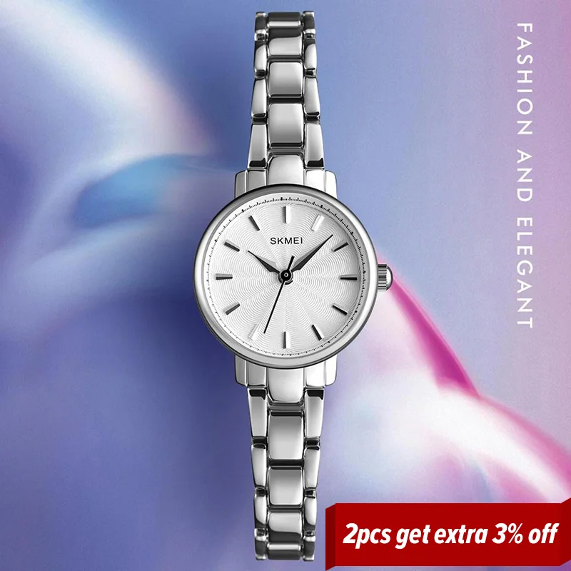 SKMEI Quartz Watch Women Fashion Ladies Watches Wrist Waterproof Stainless Steel Women Watches Luxury Montre Femme 1410