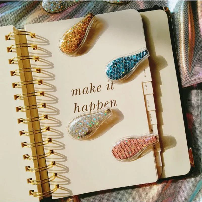 Bling Sequin Magnet Bookmark TN Journal Notebook Marks Cute Paper Clips Planner Accessories