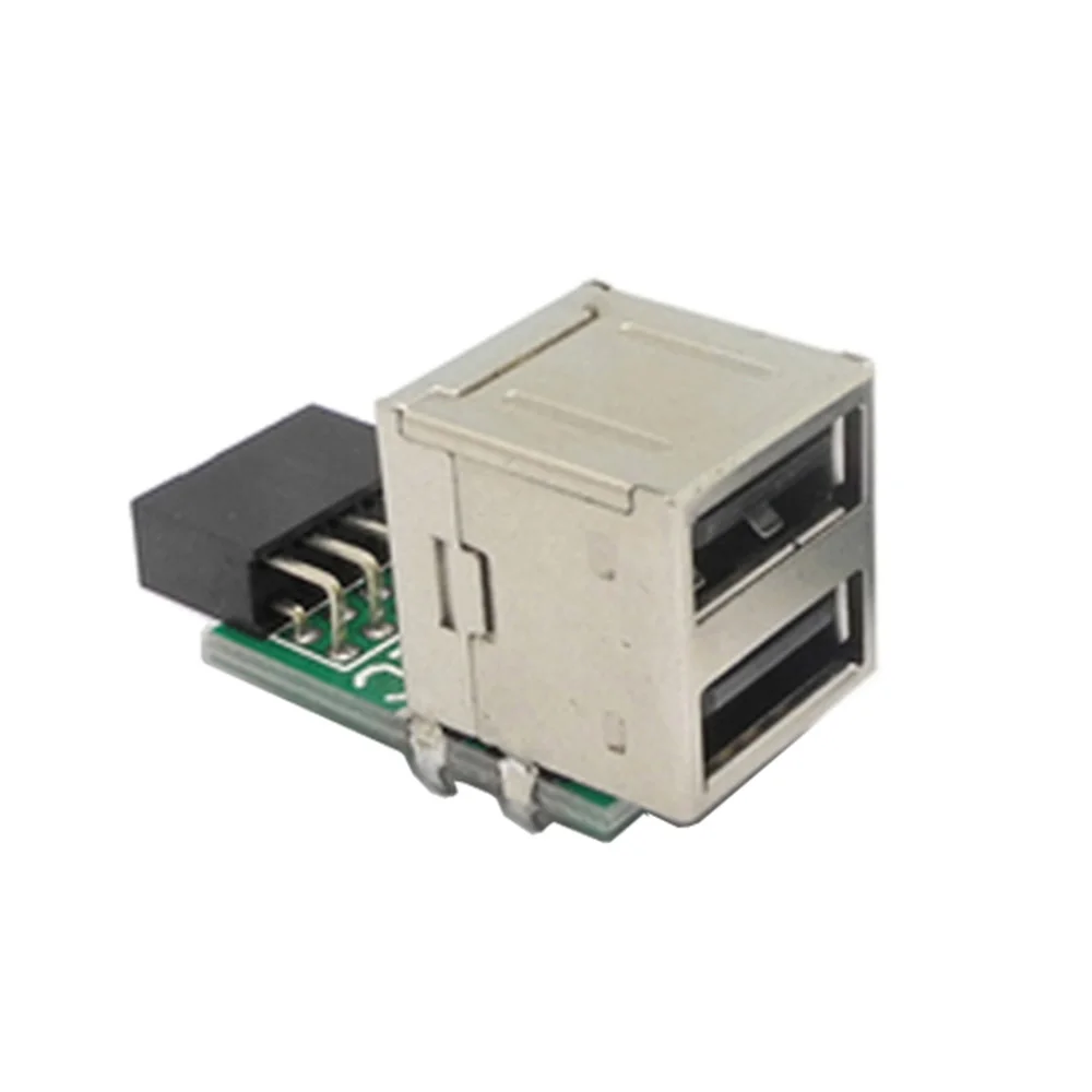 9pin اللوحة إلى 2 منافذ USB 2.0 المزدوج USB شاحن أنثي محول لوحة دارات مطبوعة بطاقة موسع موصل الداخلية