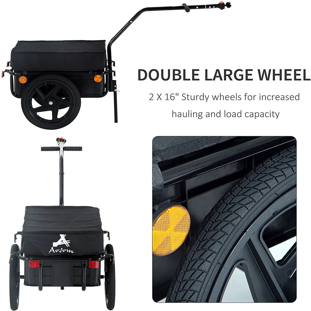 16 inch Air Wheel Bicycle Trailer with Suitcase, Double Wheel Internal Frame Enclosed Cargo Trailer For Bike And Electric Bike