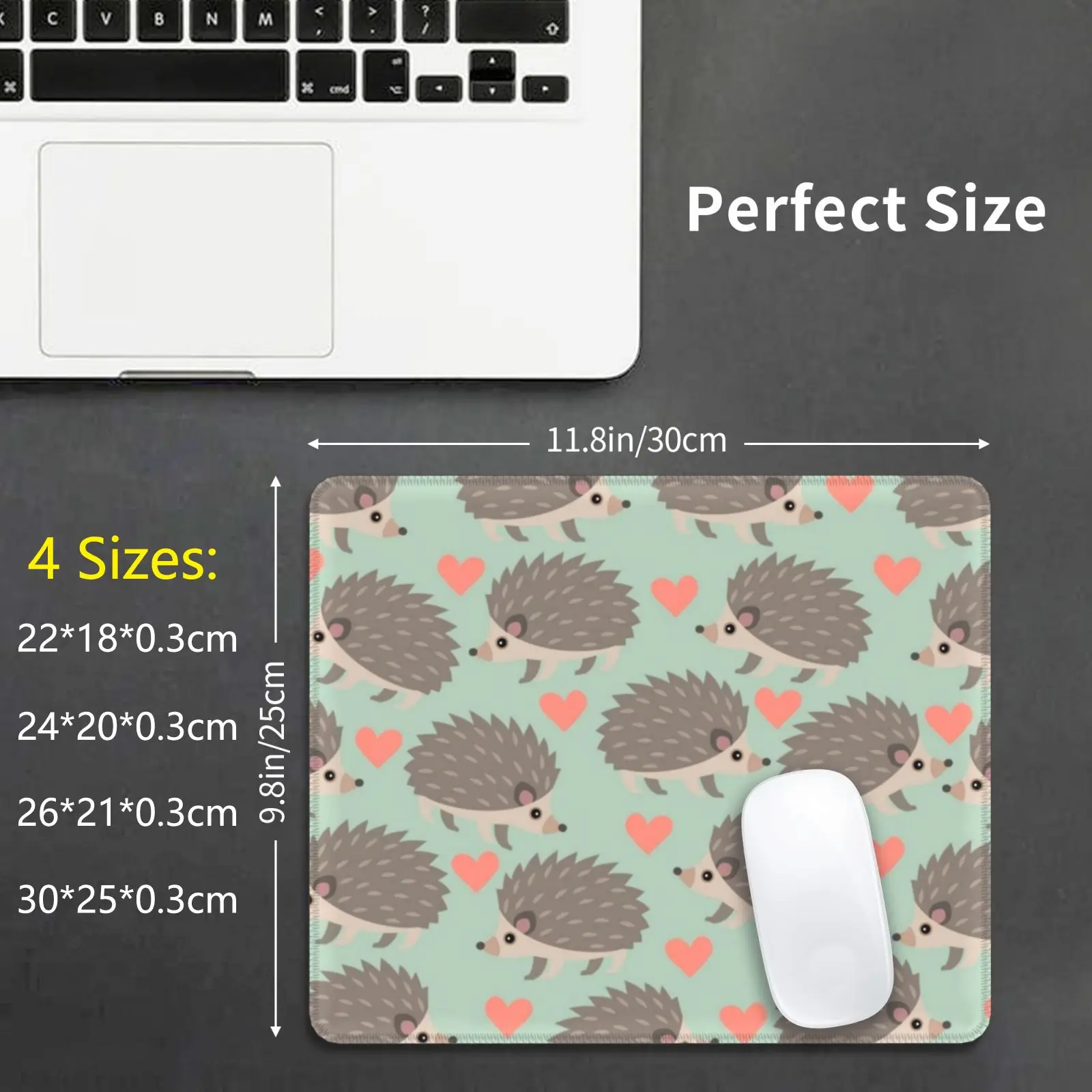 Cute Hedgehogs Mouse Pad DIY Print Cushion Hedgehog Hedghog Hedgehog Lover Hedgehog Gifts Cute Kawaii Green Pet