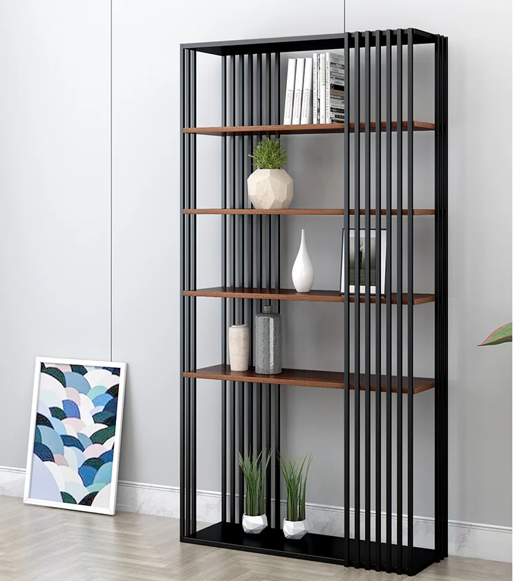 Nordic luxury wrought iron floor shelf line simple model room shelf creative display shelf shelf partition