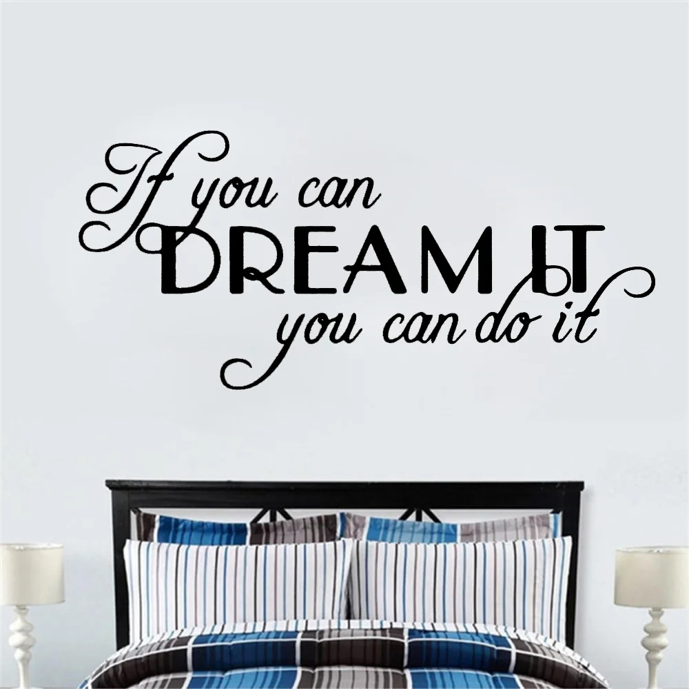 Large Quotes Motivating Dream Phrases Wall Sticker Home Decoration Accessories If You Can Dream It You Can Do It Vinyl Stickers