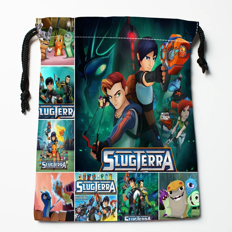 New Slugterra Anime Drawstring Bags Dust-Proof Fashion Print Fabric Storage Bags Boys Girls Birthday Gift Bag Size 18X22cm