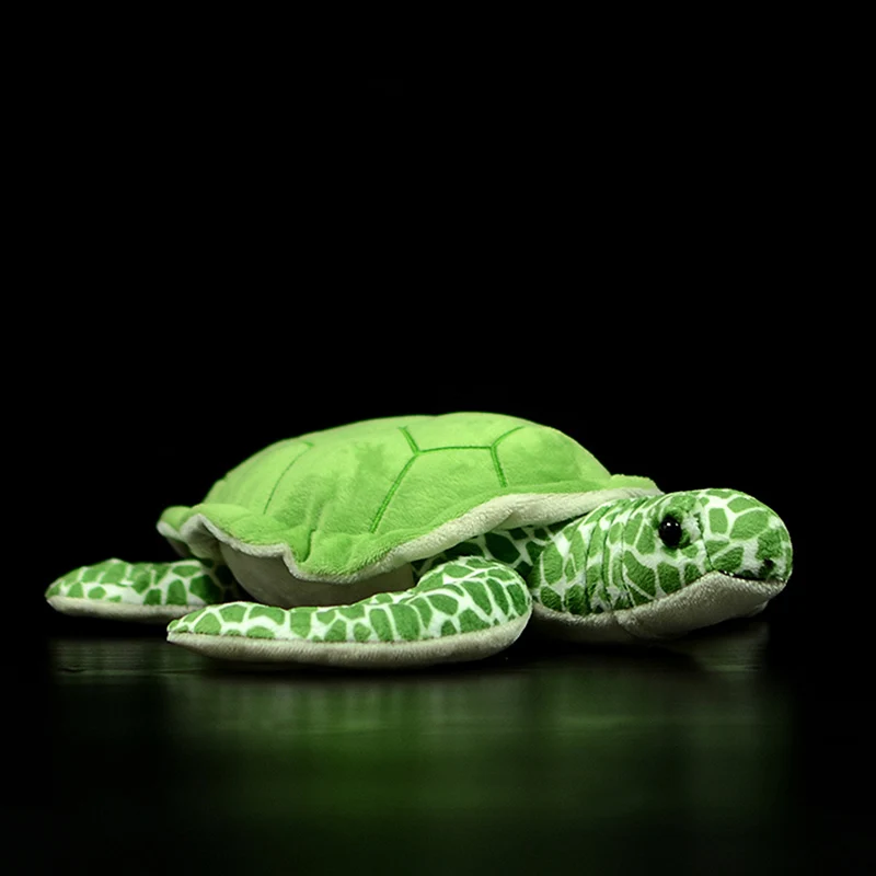 Original Super Soft Green Turtle Plush Toy Simulation Chelonia mydas Doll Real Life Cute Sea Animal Model For Kids Birthday Gift