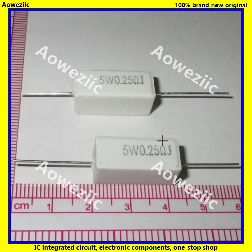 10Pcs RX27แนวนอนซีเมนต์ความต้านทาน5W 0.25ohm 5WR25J 5W0.25RJ 5W0R25J R25J เซรามิคความต้านทานความแม่นยำ5% Power ความต้านทาน