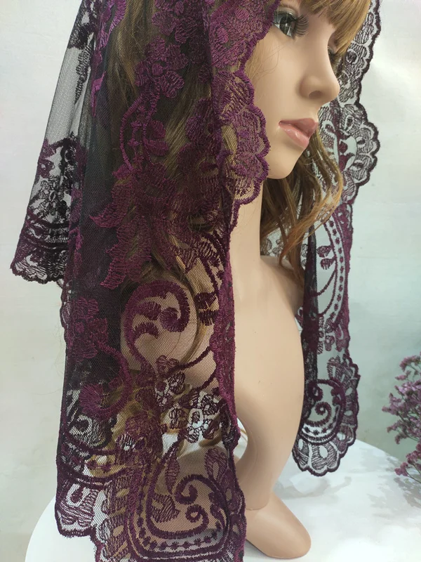 Embroidery Lace Mantilla Veil