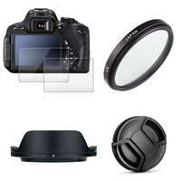 52mm UV Filter + HB98 Lens Hood Cap + 2x Glass Screen Protector For Nikon Z5 Camera with 24-50mm Lens HB-98