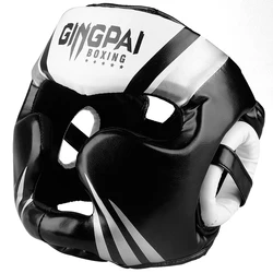 GINGPAI Full-Covered Boxing Helmet Muay Thai Training Sparring Headgear Hand Guard MMA Sanda Fitness Thickened Equipment Safety
