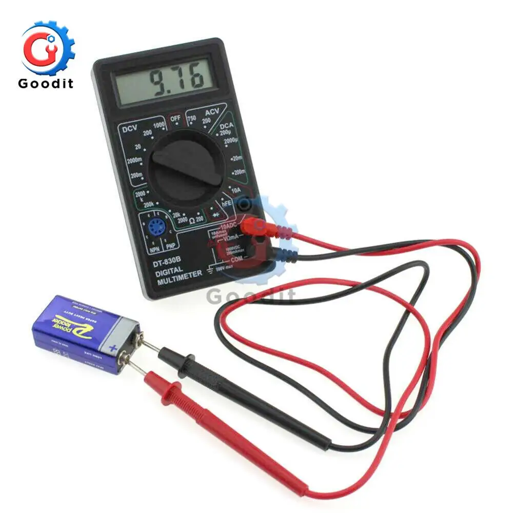 DT830B AC/DC LCD Digital Multimeter 750/1000V Voltmeter Ammeter Ohm Tester High Safety Handheld Meter Digital Multimeter