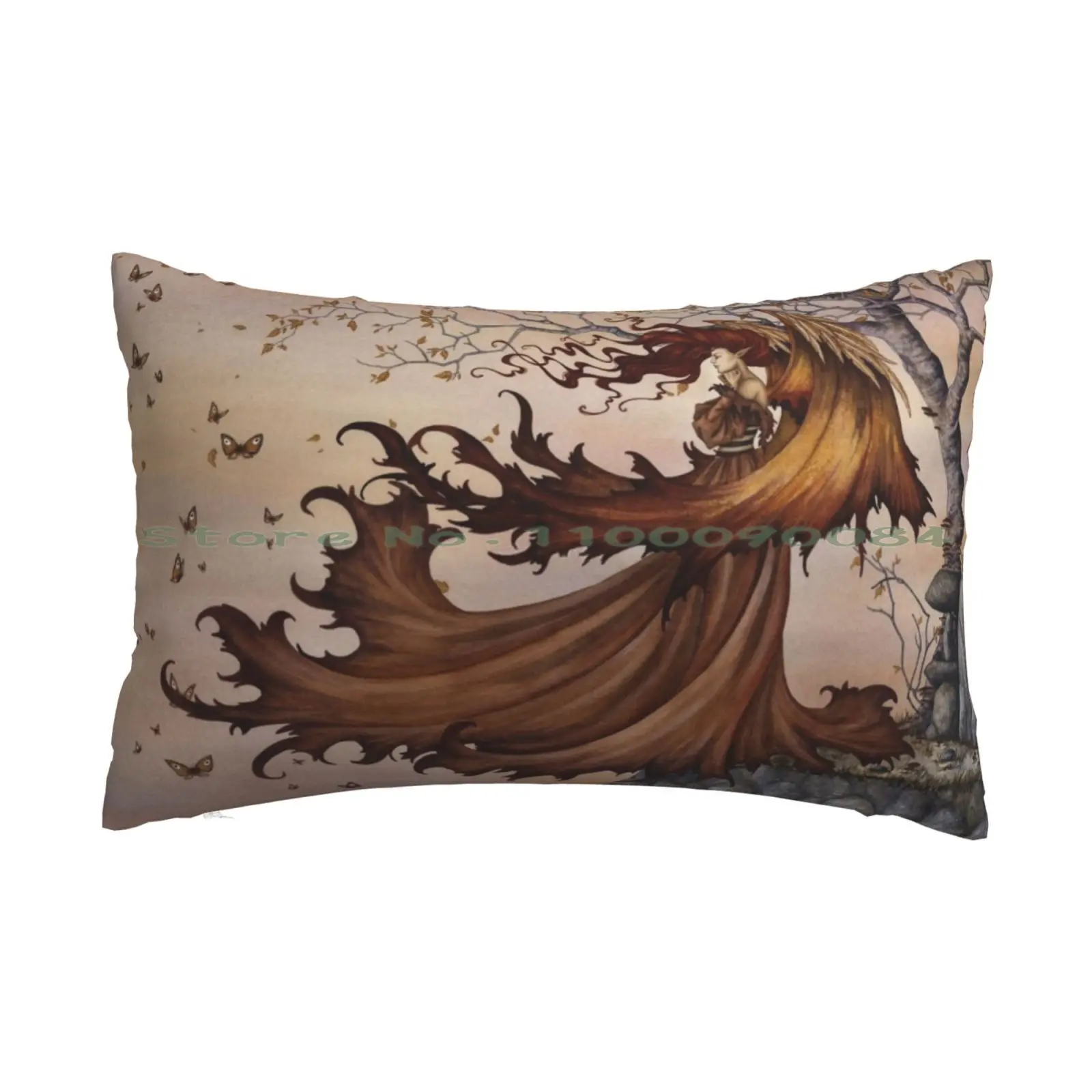 Passage To Autumn Pillow Case 20x30 50*75 Sofa Bedroom Autumn Fall Fairy Faery Amy Brown Long Rectangle Pillowcover Home