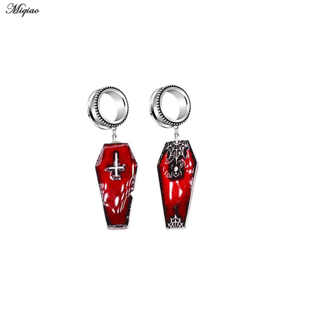 Miqiao 1 Pair 6-30mm Ear Plugs and Tunnels Cross Dangle Ear Piercing Expansion Ear Stretched Flesh Tunnels Body Jewelry Piercing