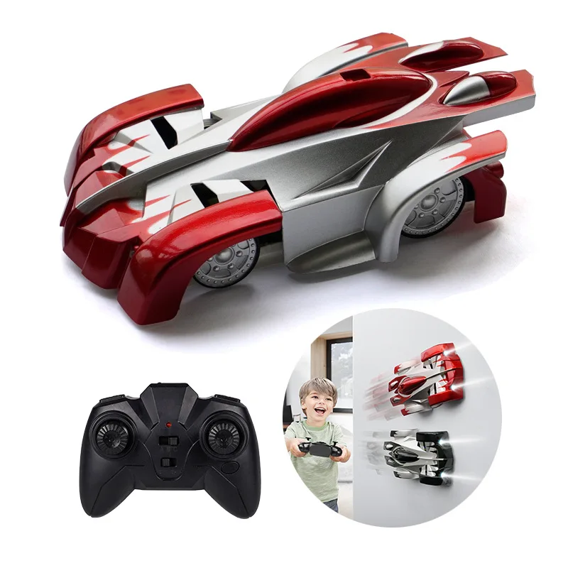 Child RC Stunt Car New Climbing Cars Remote Control Racing Car Anti Gravity Ceiling Rotating Stunt Electric Toys Red Or Buld