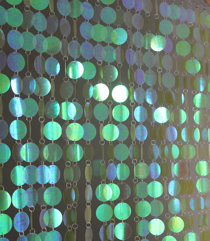 Transparent yellow round sequin ornaments DIY wedding party background decoration supplies fashionable home door curtains