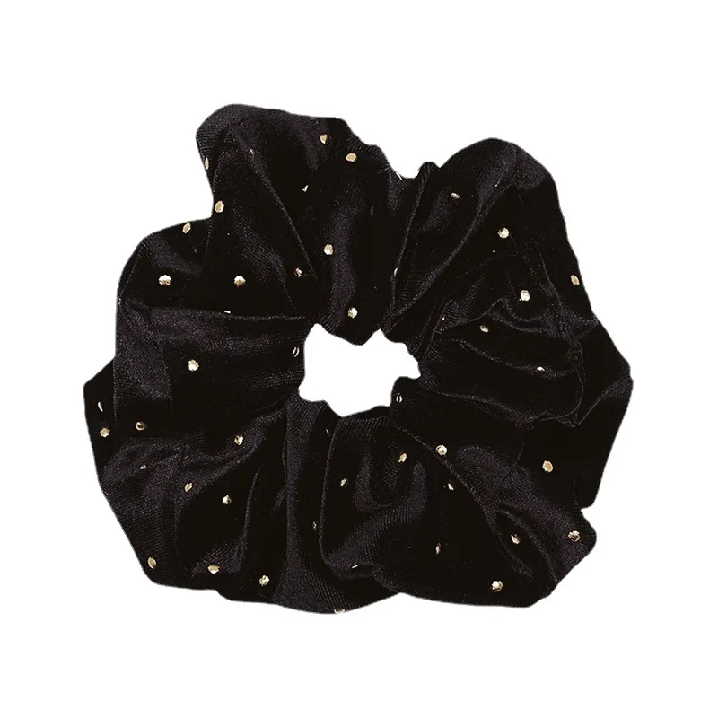 Korea Dongdaemun Large Intestine Hair Tie Black Velvet Bow Hair Lead Rope Retro Hair Accessories Female Hair Rope